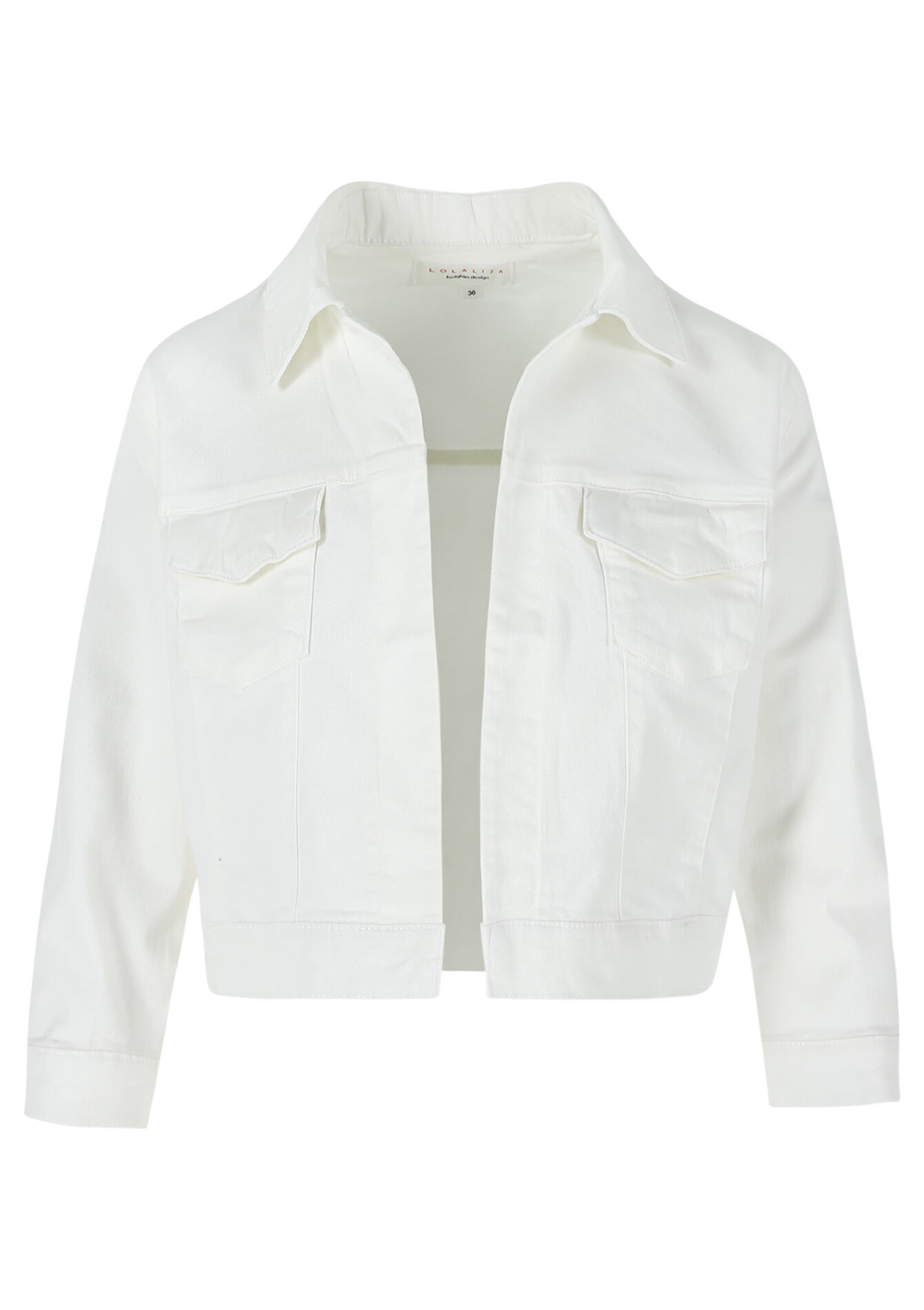 Veste courte en sergé, Veste courte en sergé - OPTICAL WHITE - 09100985_1019