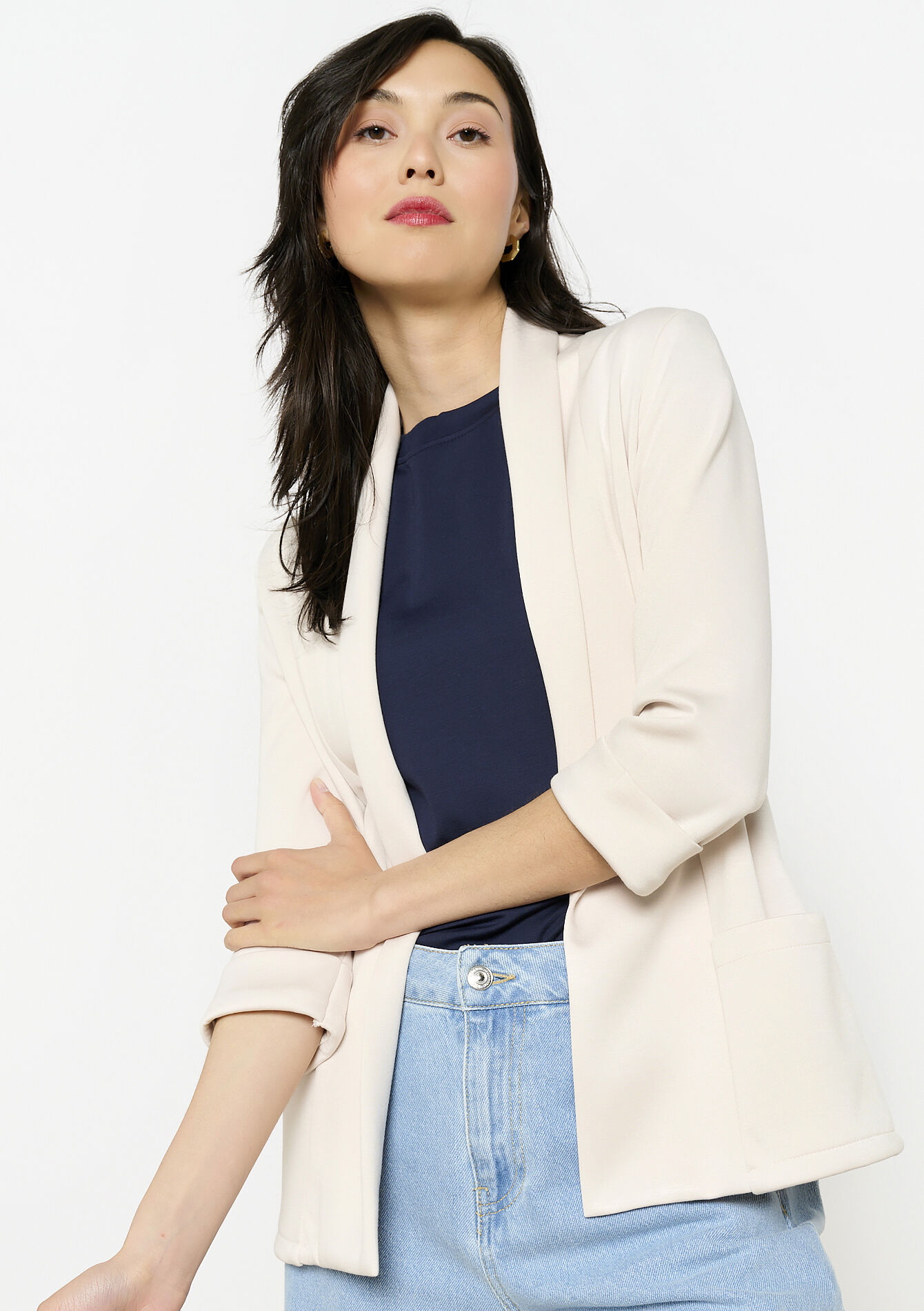 Veste fluide mi-longue, undefined - LT BEIGE - undefined