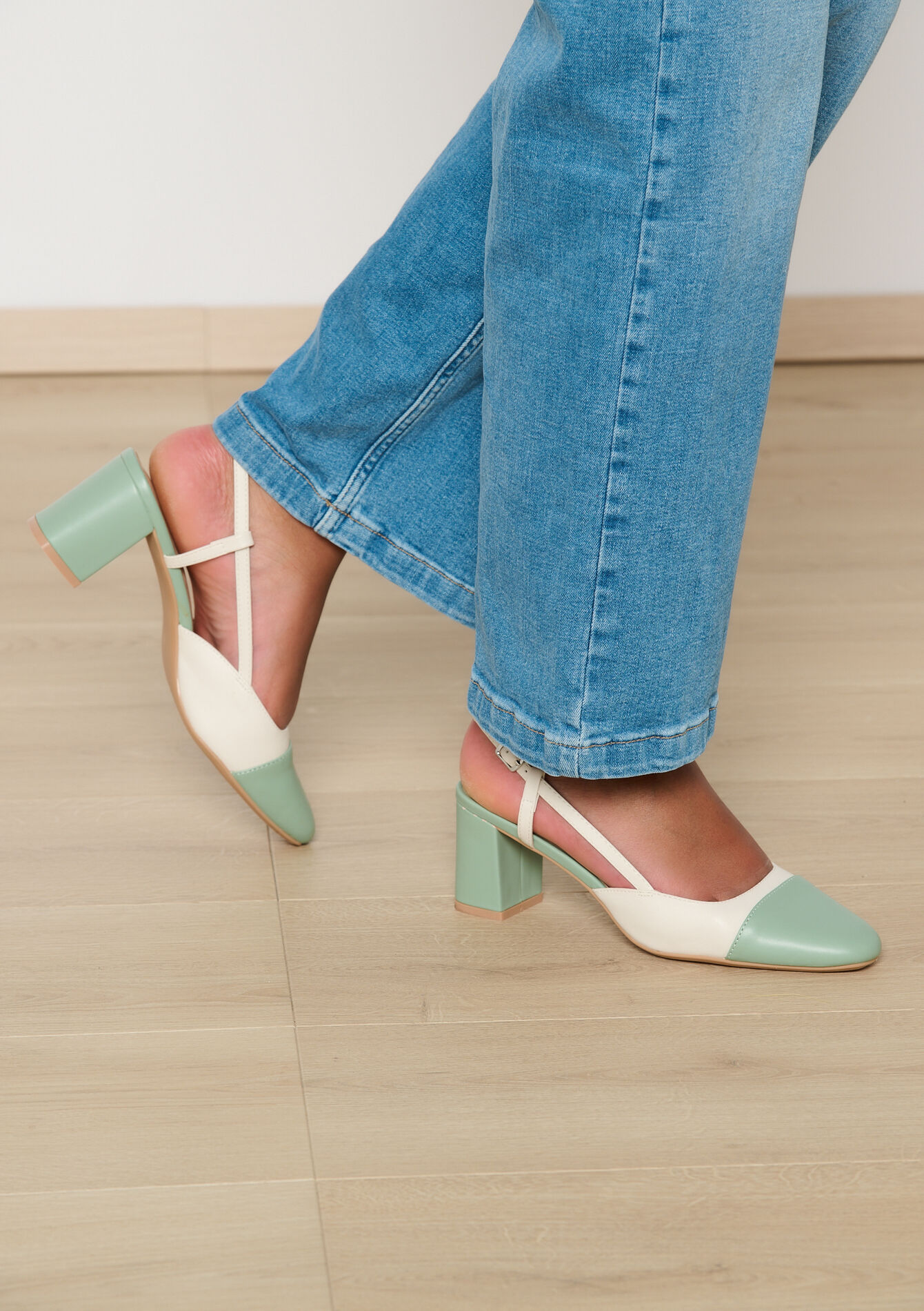 Escarpins en simili cuir, undefined - MINT GREEN - undefined