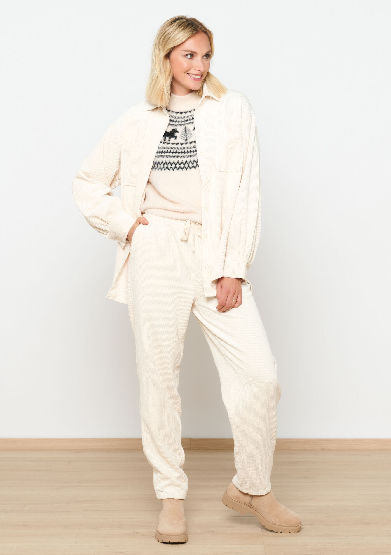 Corduroy shirt, Corduroy shirt - VANILLA WHITE - 15100235_1013