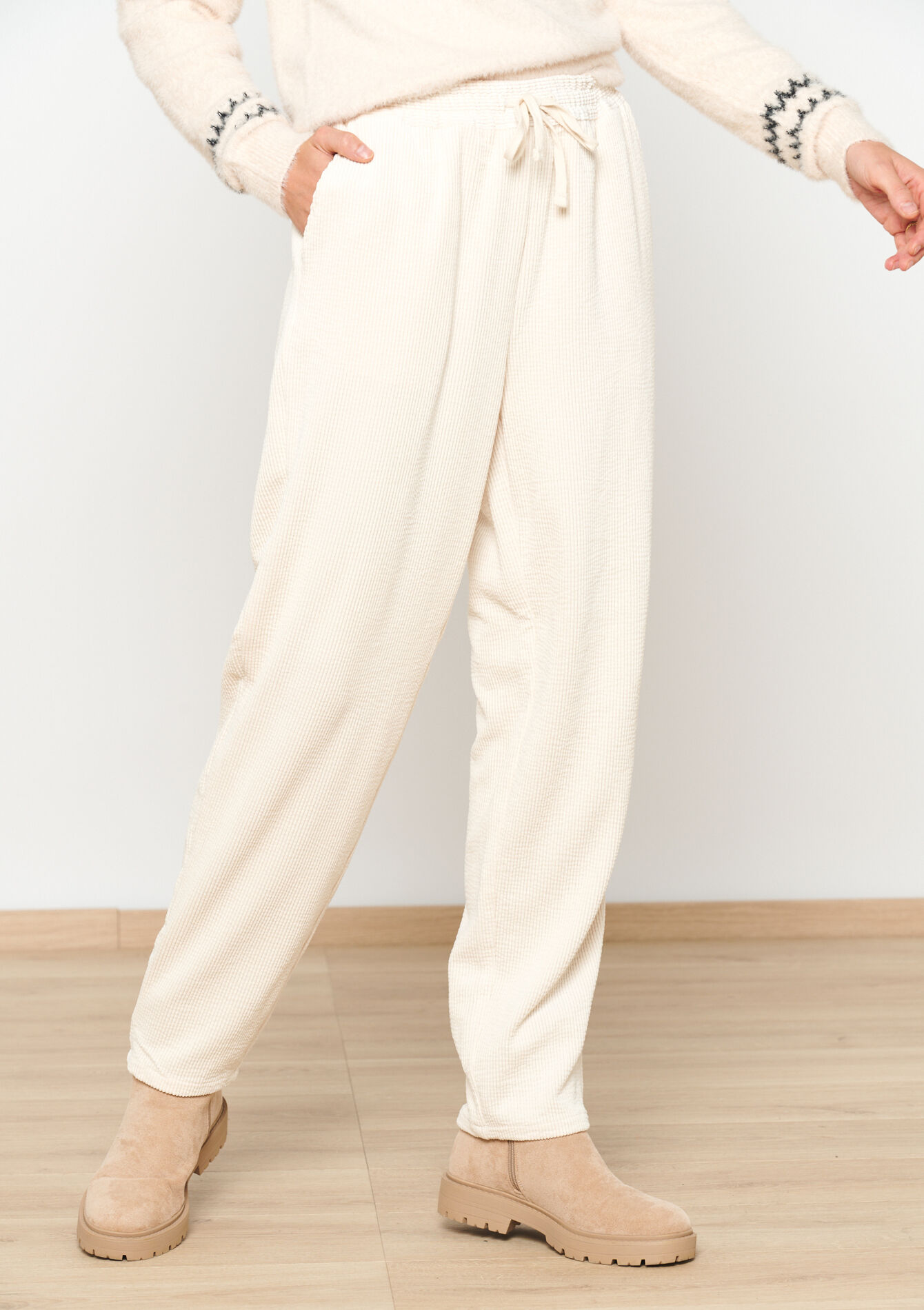 Corduroy broek, Corduroy broek - VANILLA WHITE - 15100237_1013
