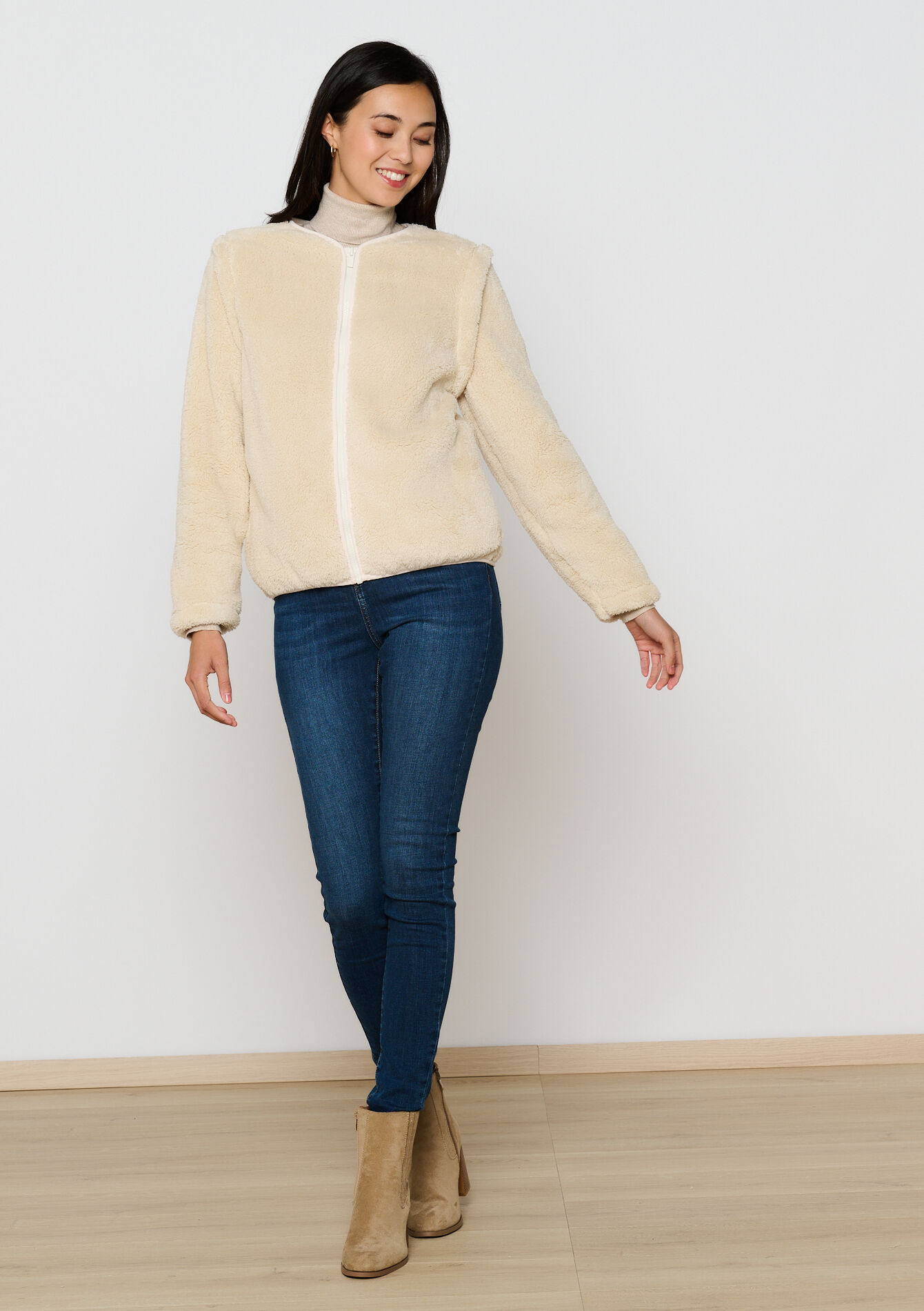 Polaire avec manches détachables, Polaire avec manches détachables - LIGHT BEIGE MEL - 15100267_1003