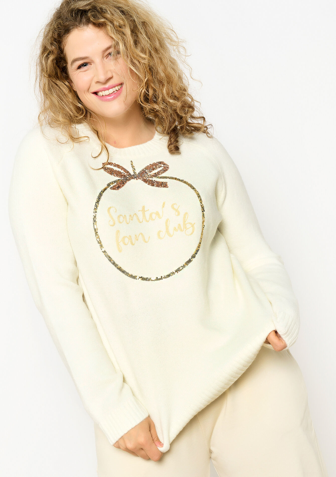 Pull avec sequins et lettrage, undefined - OFFWHITE - undefined