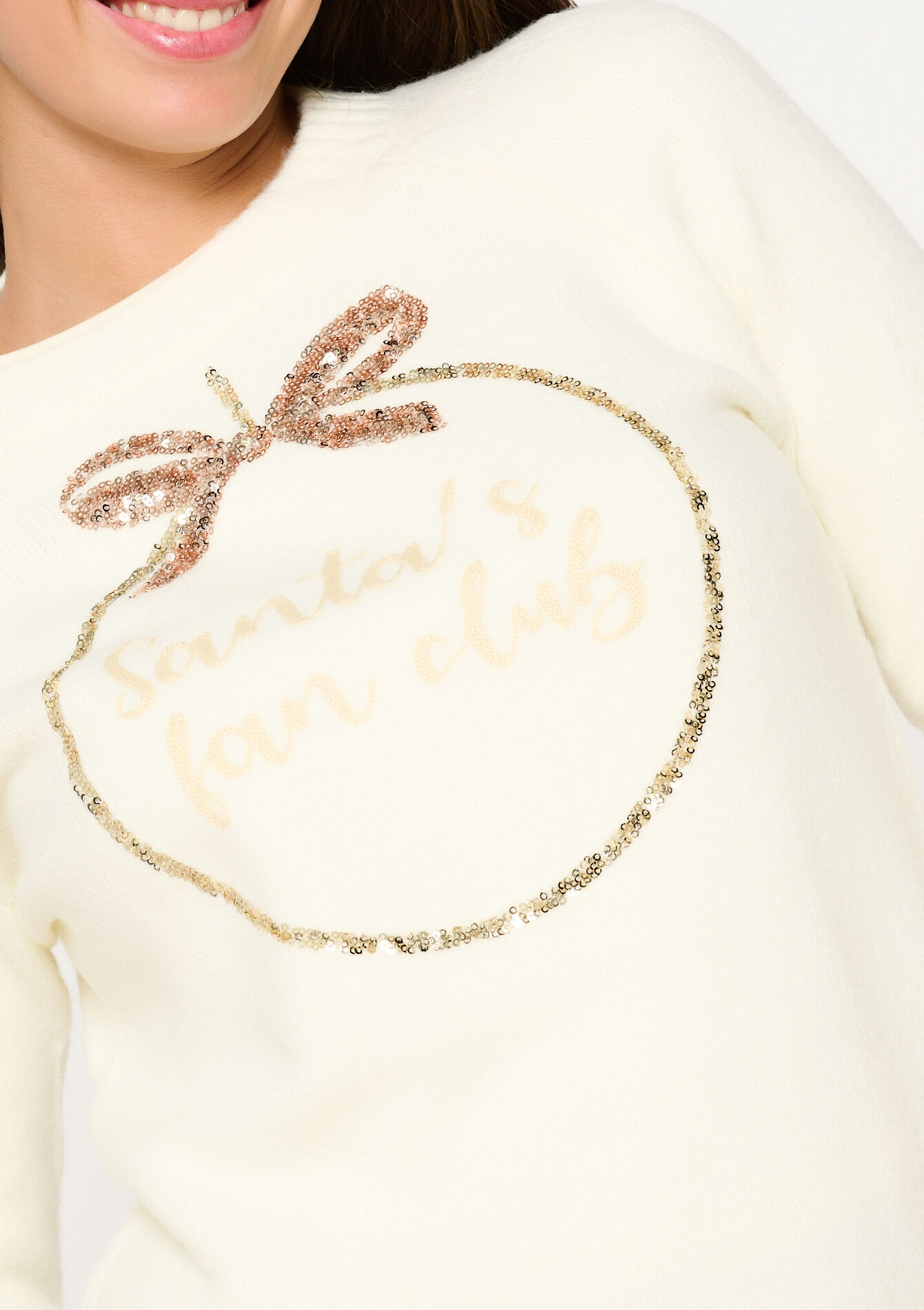 Pull avec sequins et lettrage, undefined - OFFWHITE - undefined