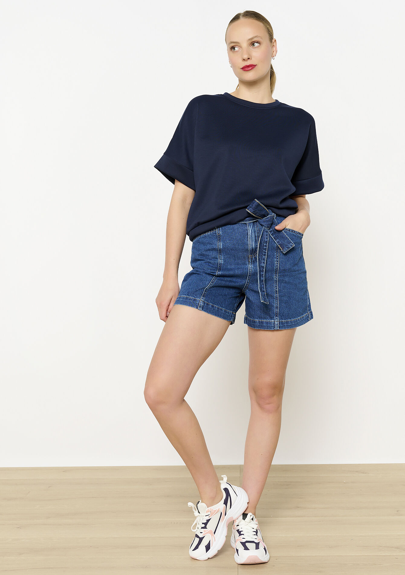 T-shirt en sweat, undefined - NAVY BASIC - undefined