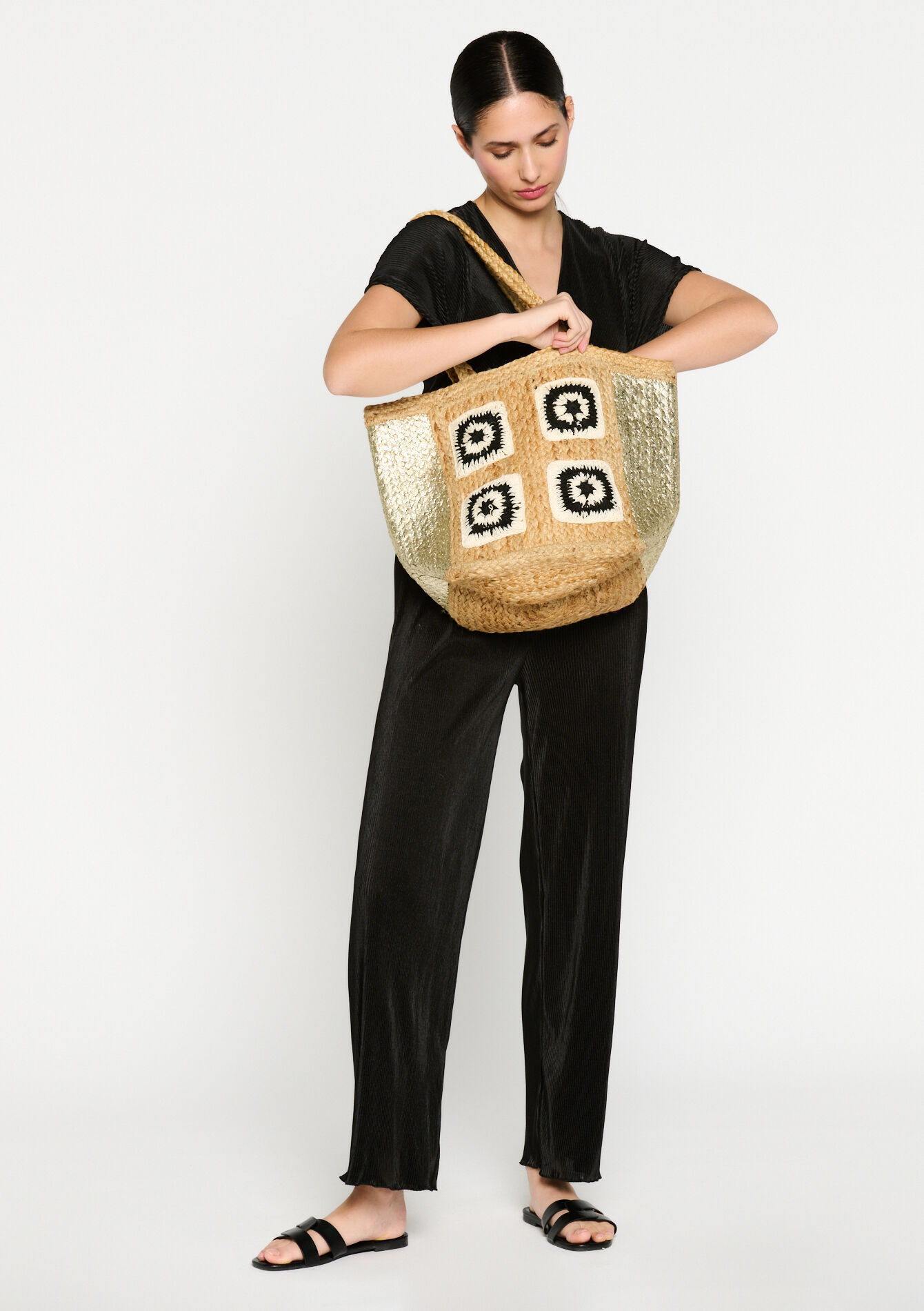 Gehaakte tas, Gehaakte tas - BLACK - 1080598