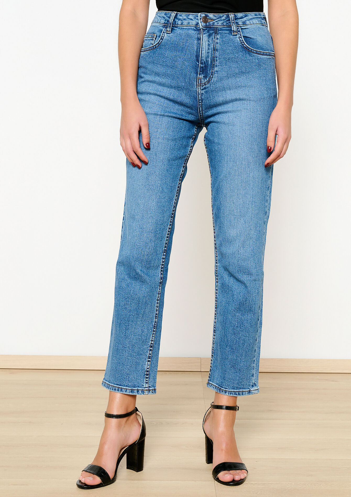 Jean coupe droite, undefined - MEDIUM BLUE - undefined