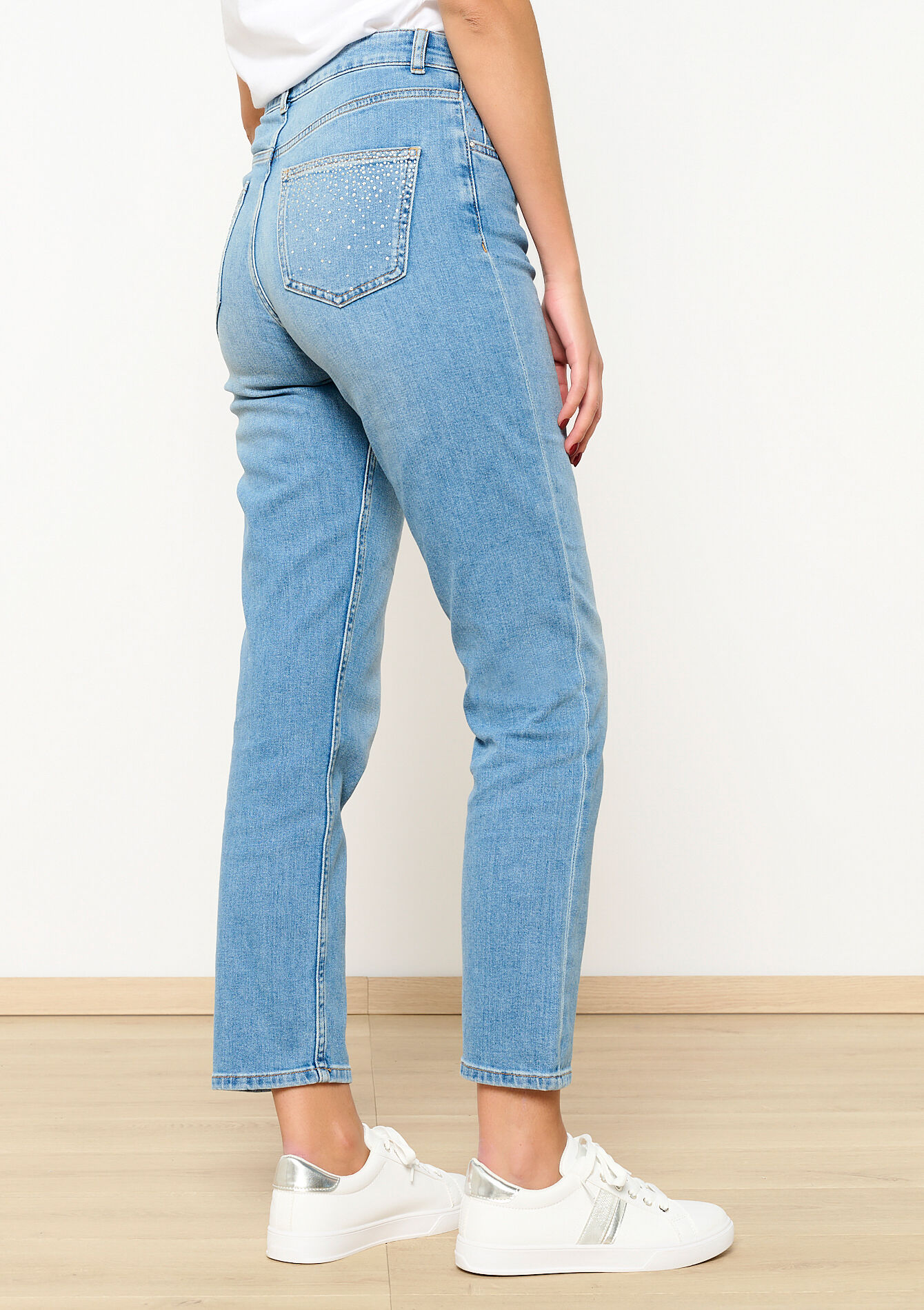 Jeans met strass, Jeans met strass - BLUE BLEACHED - 22000521_0502