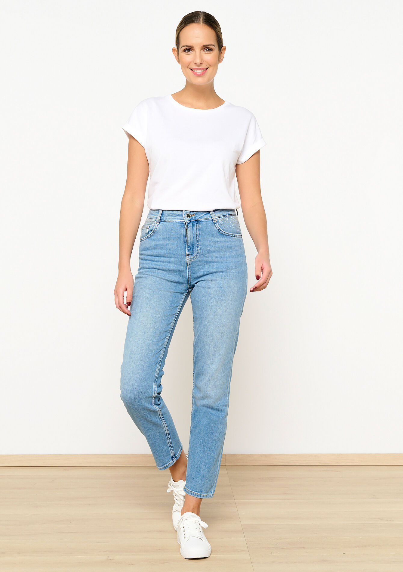Jeans met strass, Jeans met strass - BLUE BLEACHED - 22000521_0502