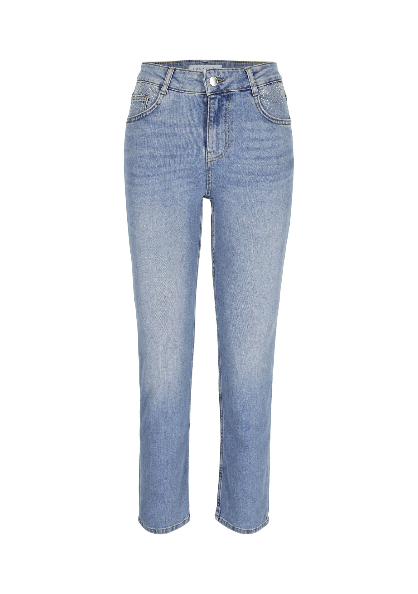 Jeans met strass, Jeans met strass - BLUE BLEACHED - 22000521_0502