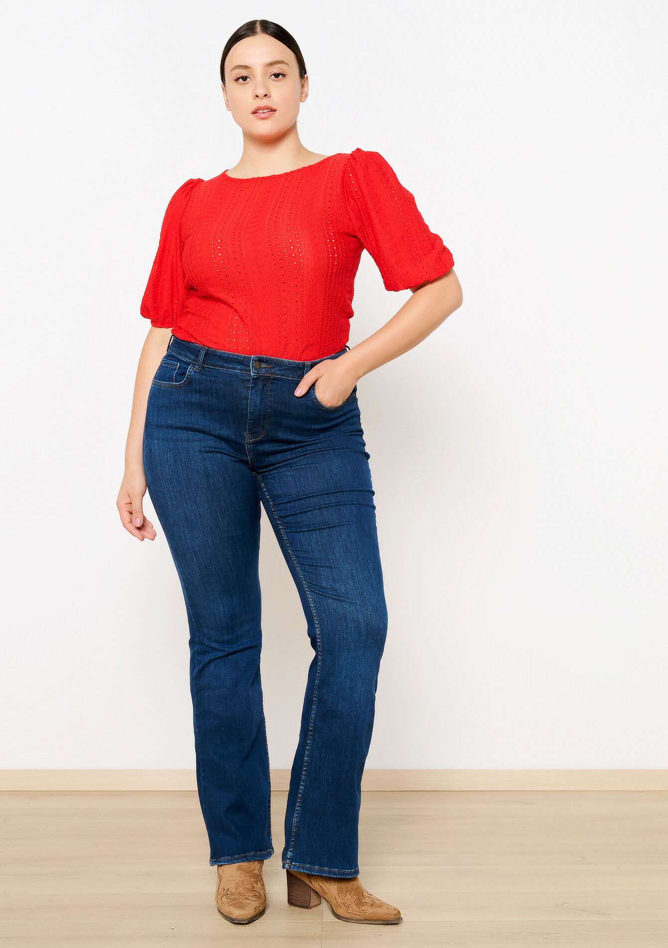 Bootcut jeans with high waist, Bootcut jeans with high waist - DARK BLUE - 22000541_0501