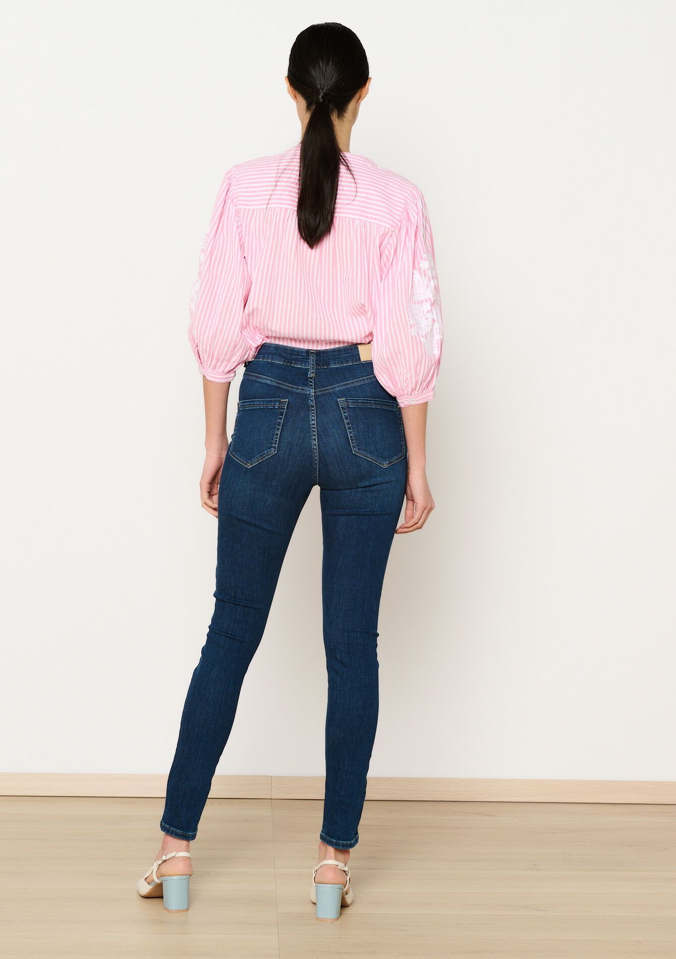 High waist skinny jeans, High waist skinny jeans - DARK BLUE - 22000561_0501