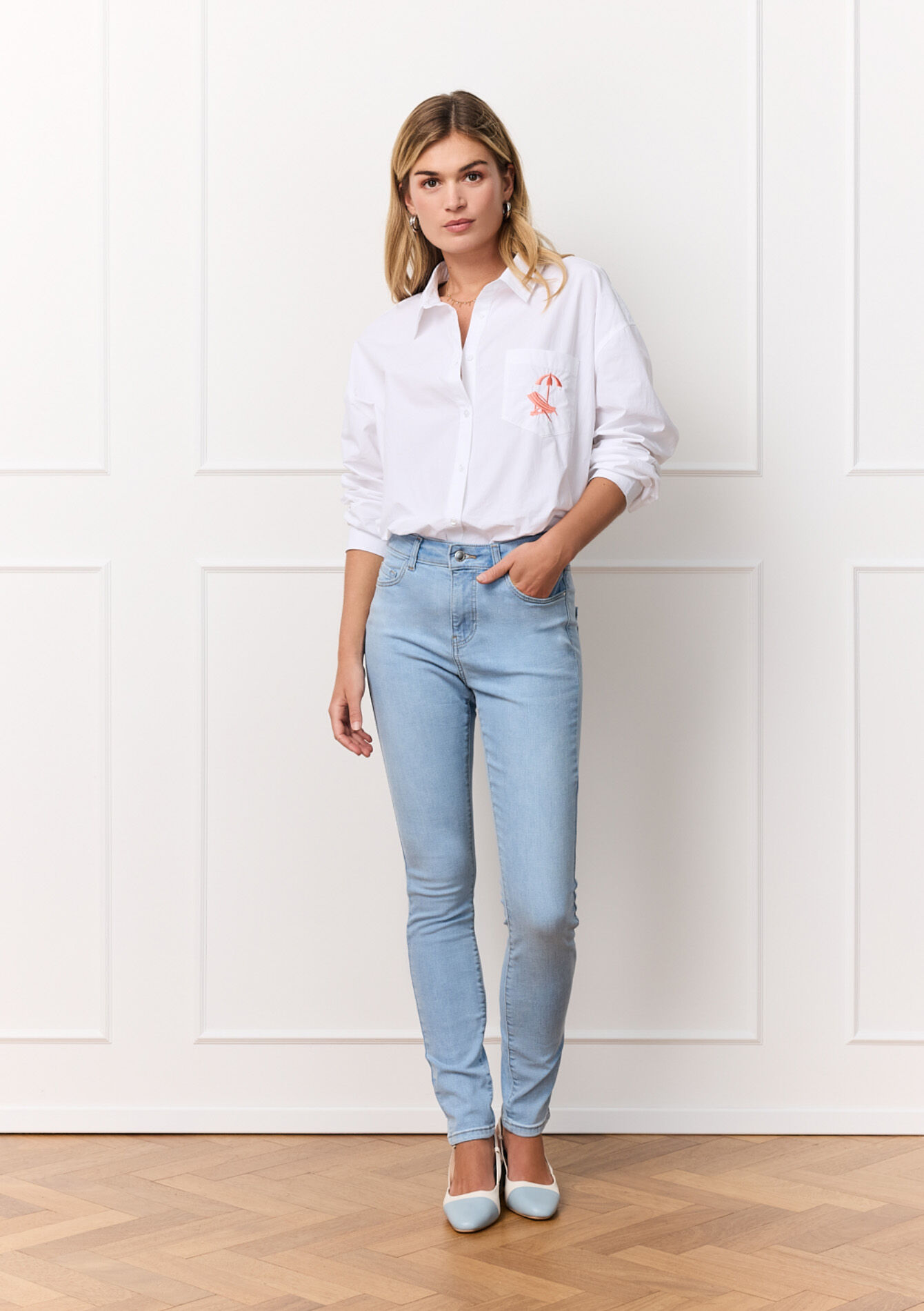Jean skinny taille haute, undefined - BLUE BLEACHED - undefined