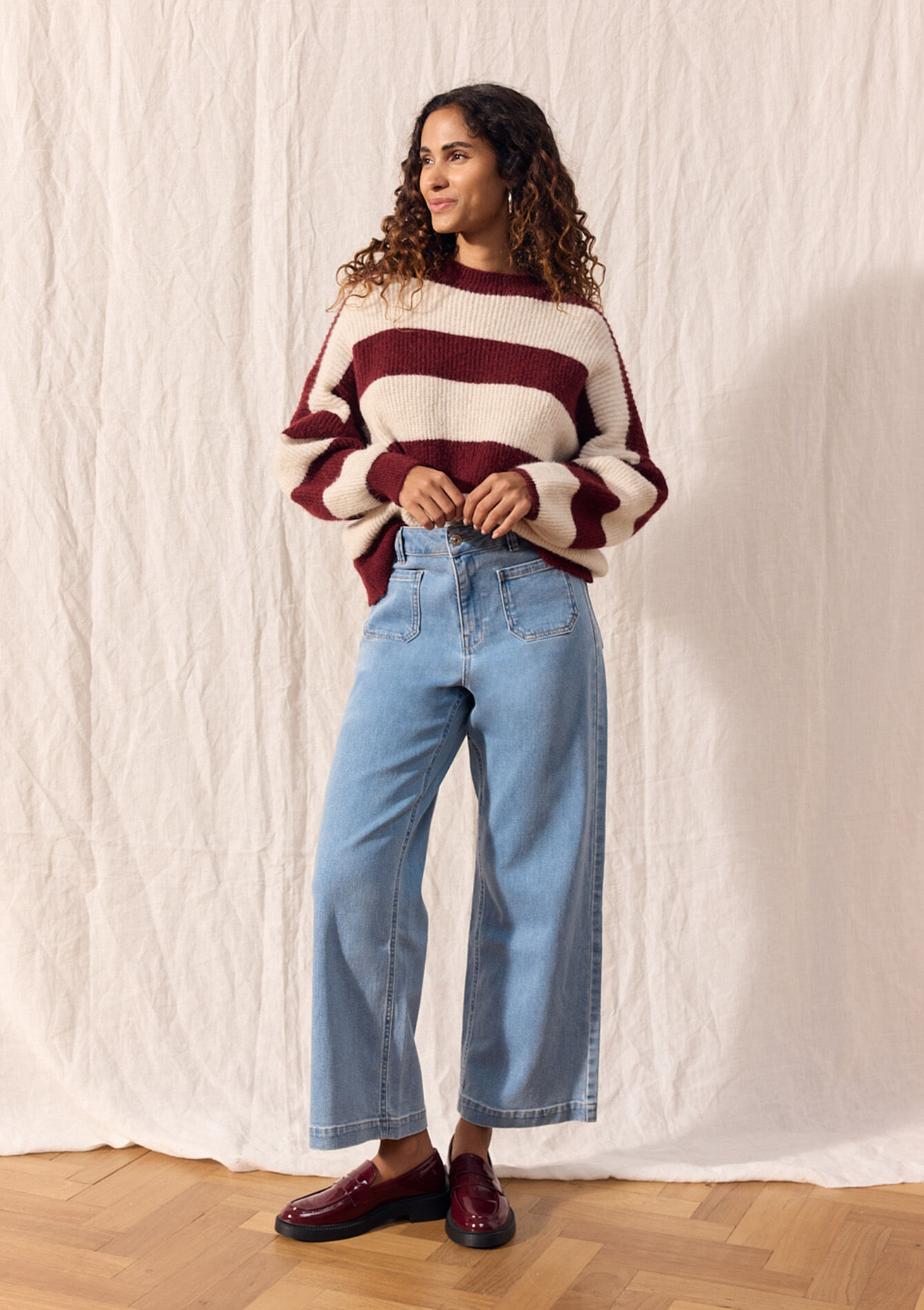 Jean large taille haute, Jean large taille haute - BLUE BLEACHED - 22000585_0502