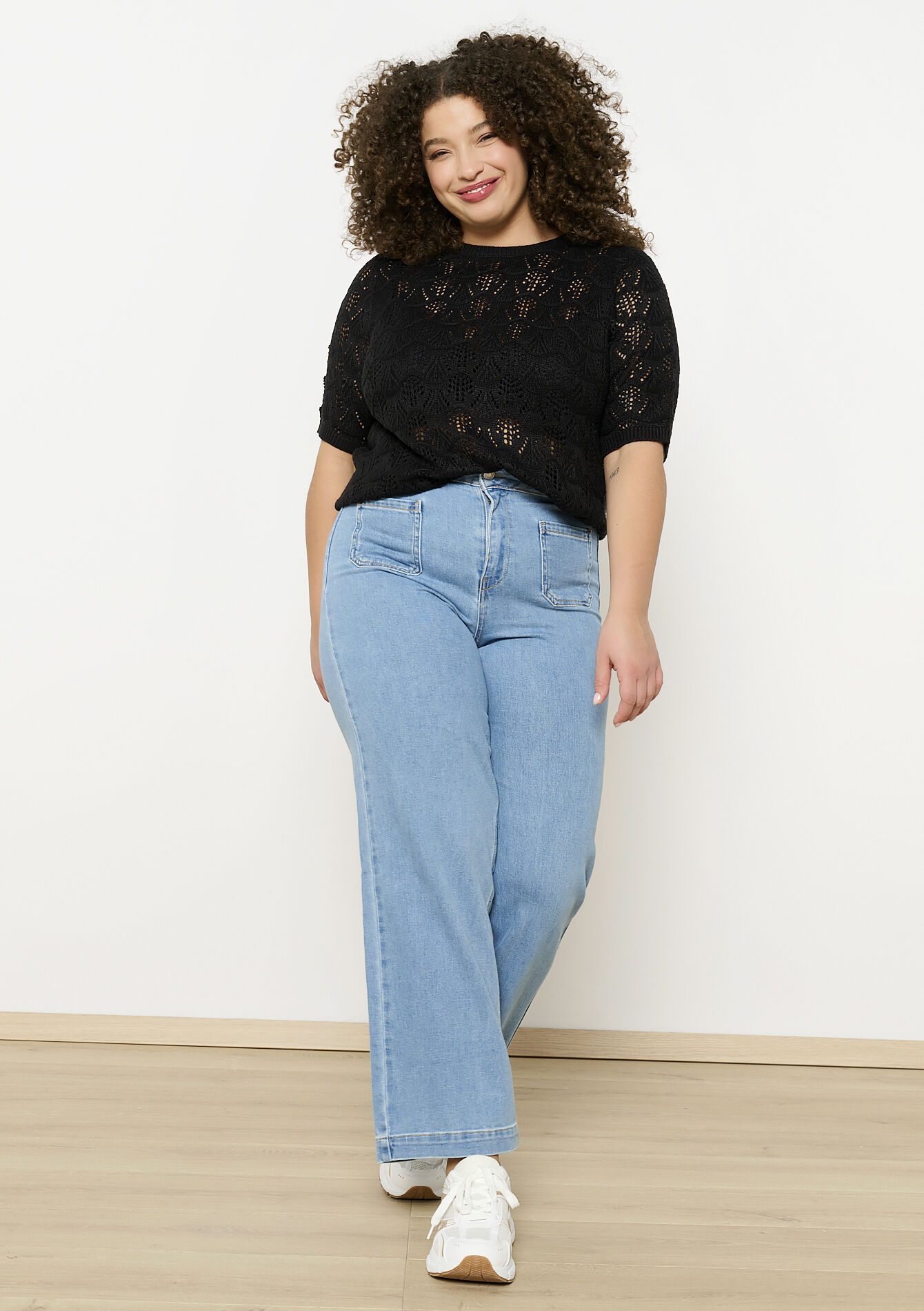 Jean large taille haute, Jean large taille haute - BLUE BLEACHED - 22000585_0502