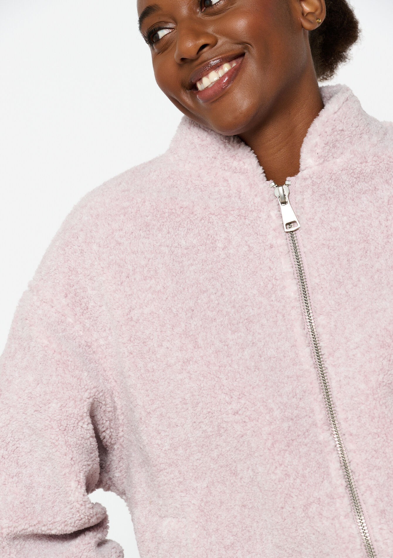 Veste bomber en tissu polaire, undefined - LILA LAVENDER - undefined