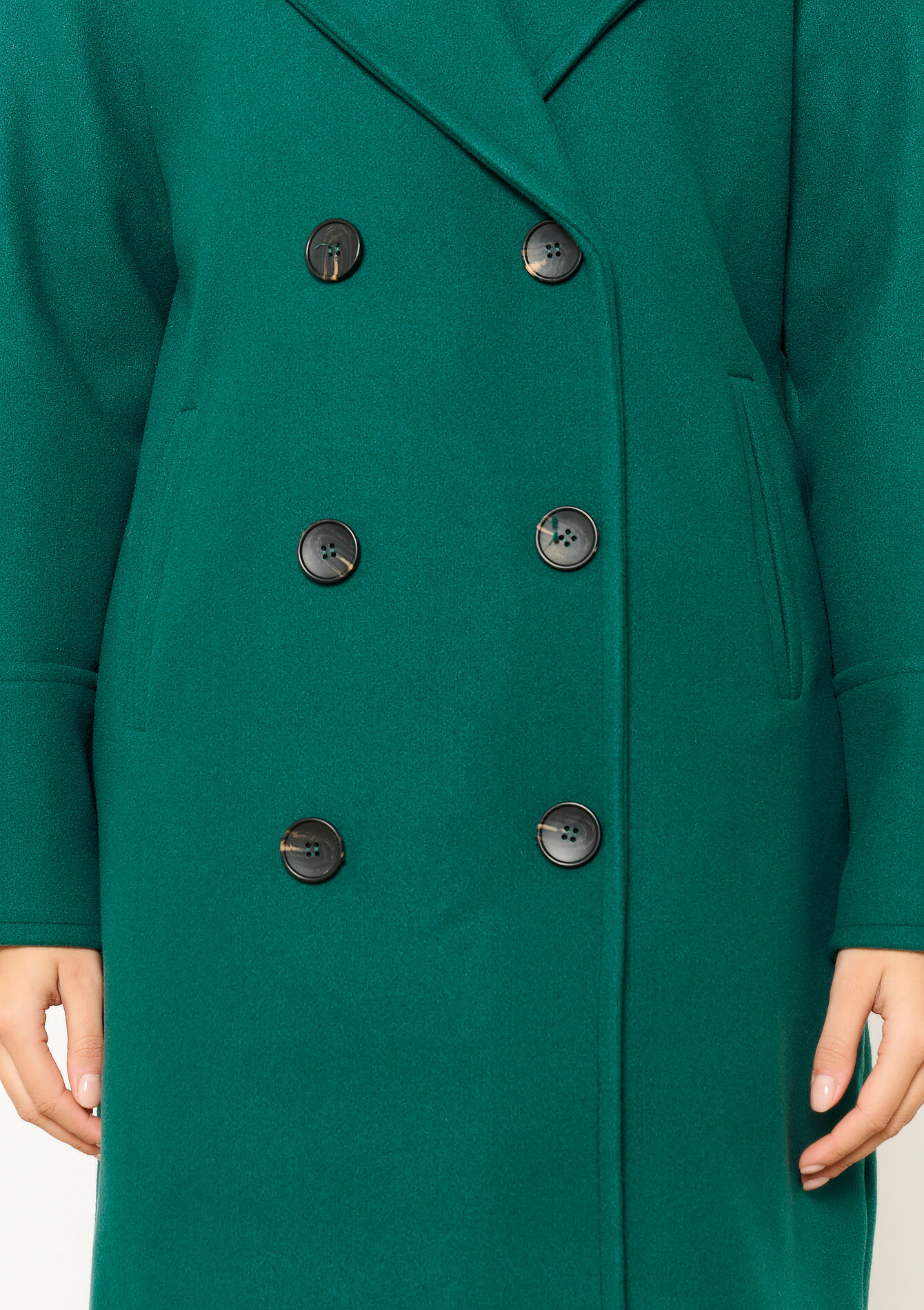 Manteau mi-long, undefined - BOTTLE GREEN - undefined