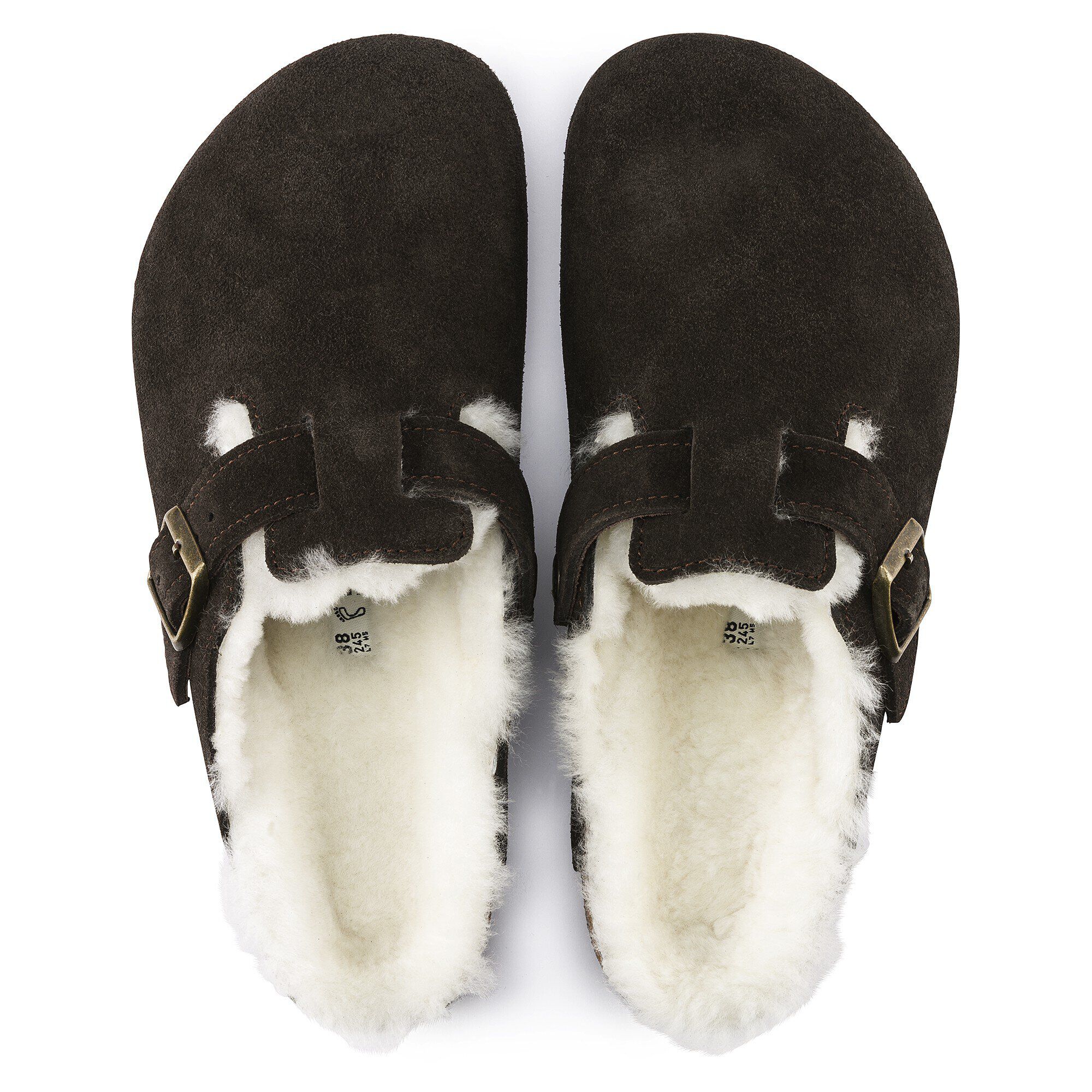 Birkenstock boston fur mocha hotsell