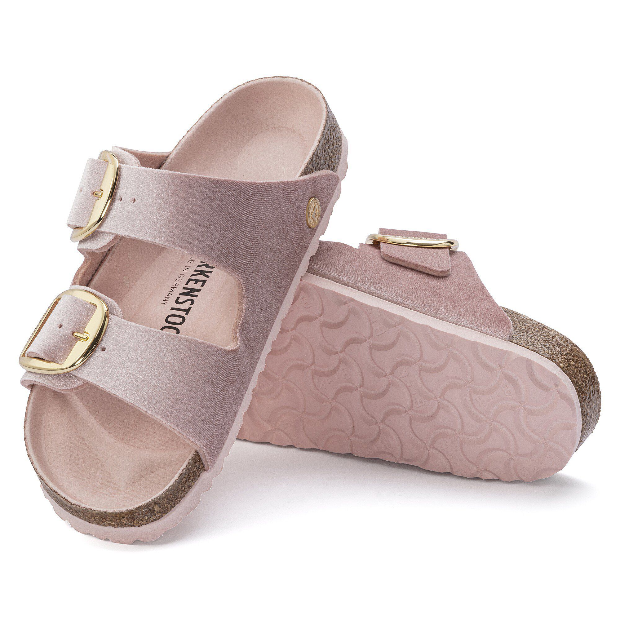 Birkenstock arizona big shop buckle metallic rose