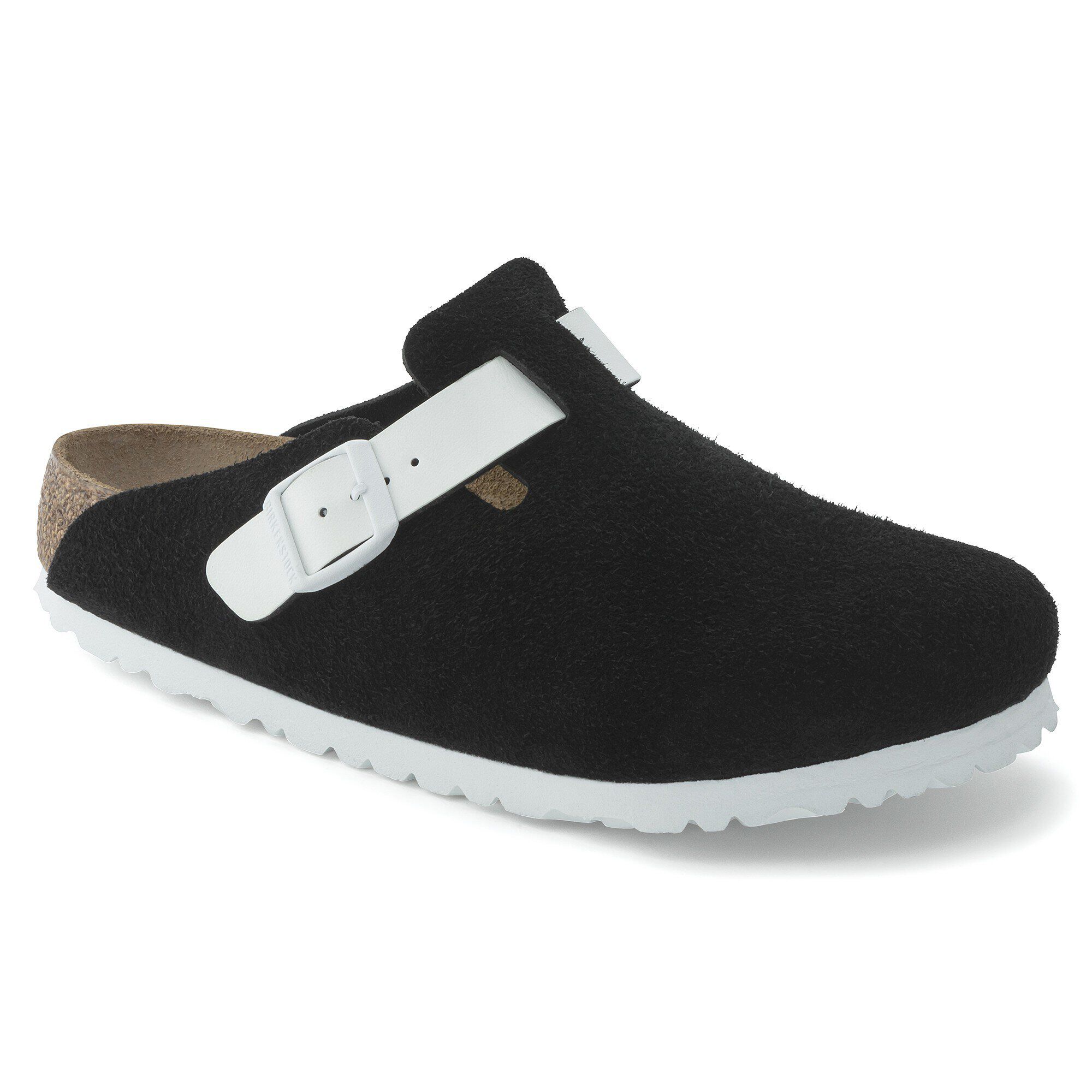 Boston Suede Leather/Birko-Flor Black White | BIRKENSTOCK