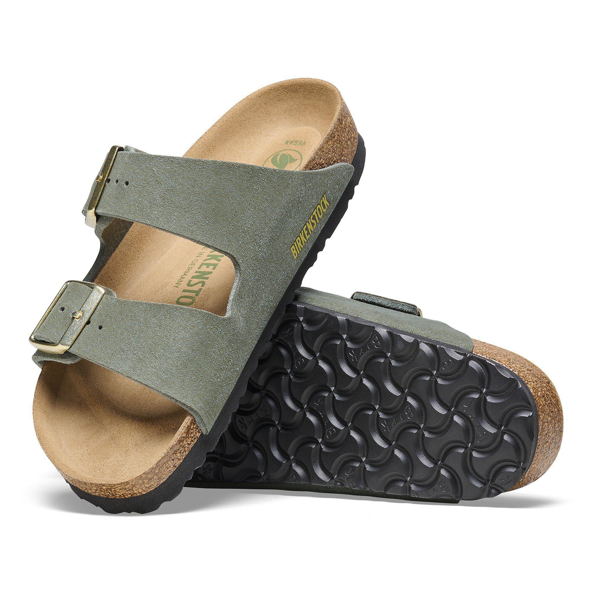 birkenstock arizona icy metallic stone goldArizona Vegan