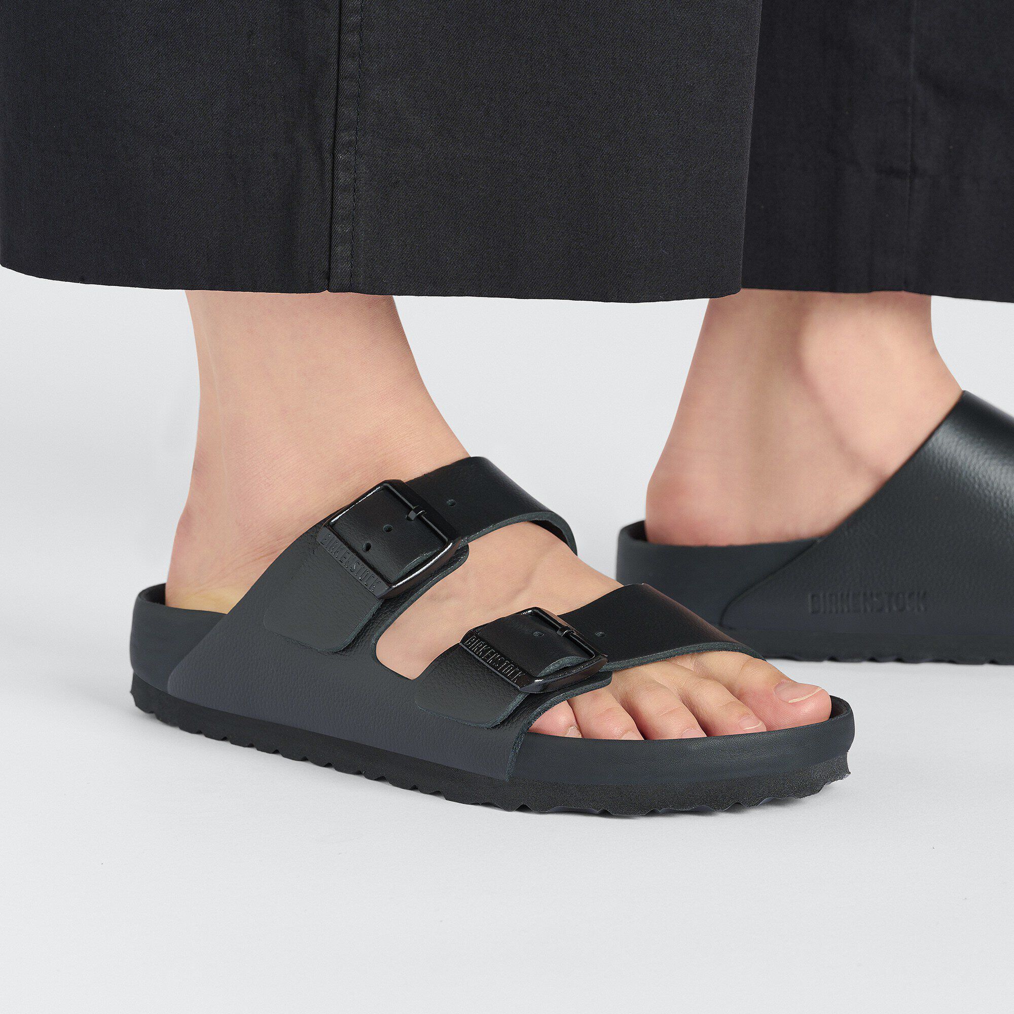Birkenstock arizona top natural leather black