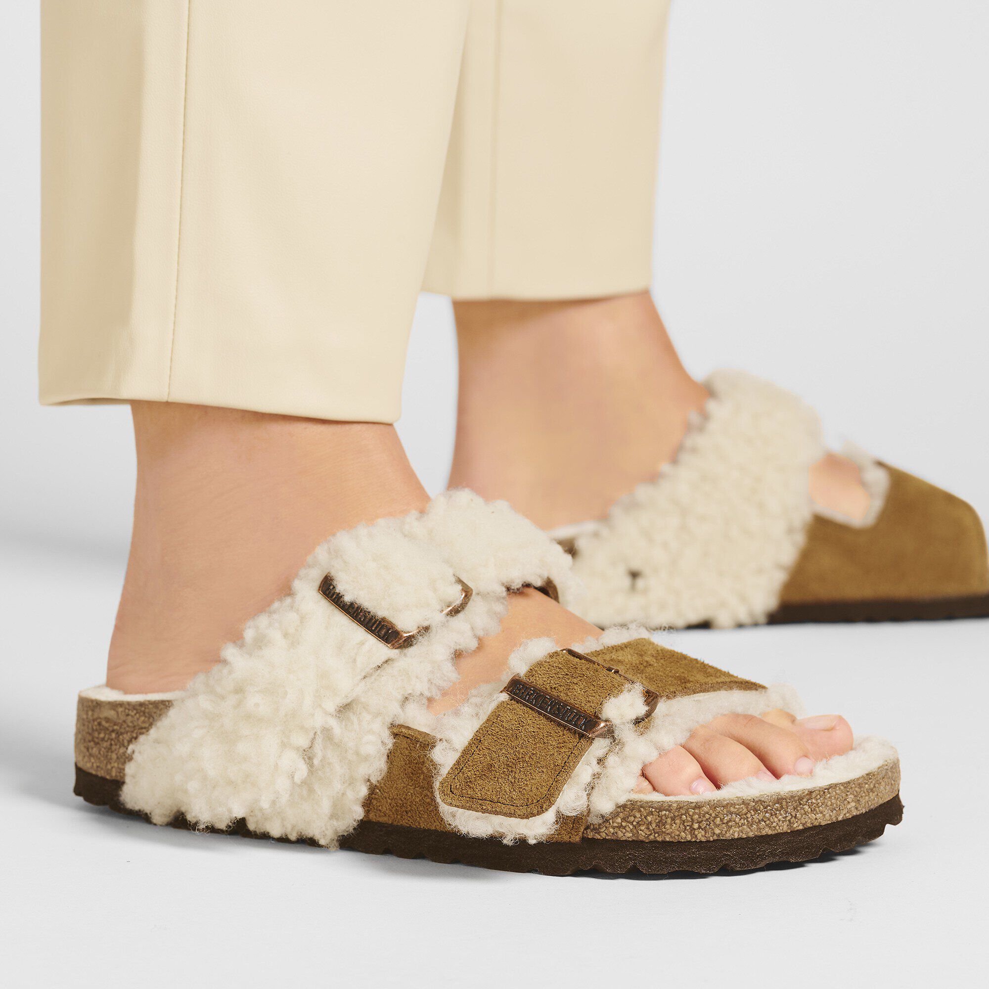 Fur birkenstock sandals clearance