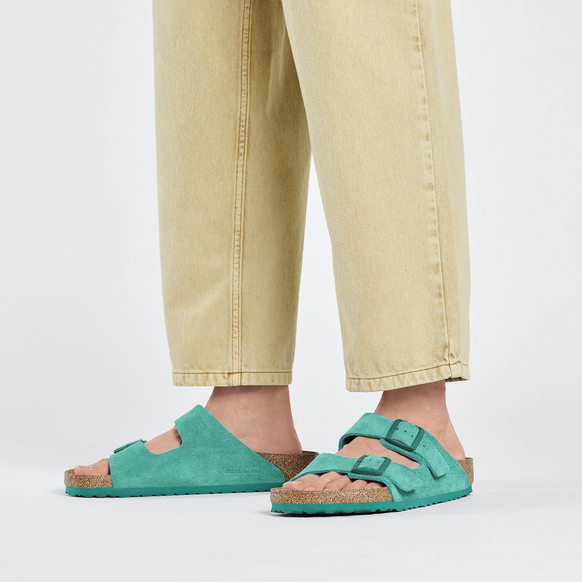 Birkenstock arizona metallic green sales
