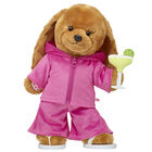 Barkleigh™ Dog Stuffed Animal Pink Velour Tracksuit Gift Set