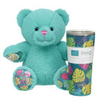 Tropical Teddy Bear with Swig Life Palm Leaf Insulated Tumbler