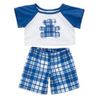 Bear Blue Plaid PJ Outfit