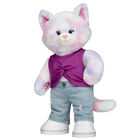 Pastel Swirl Kitty Stuffed Animal Purple Twist Tank Gift Set