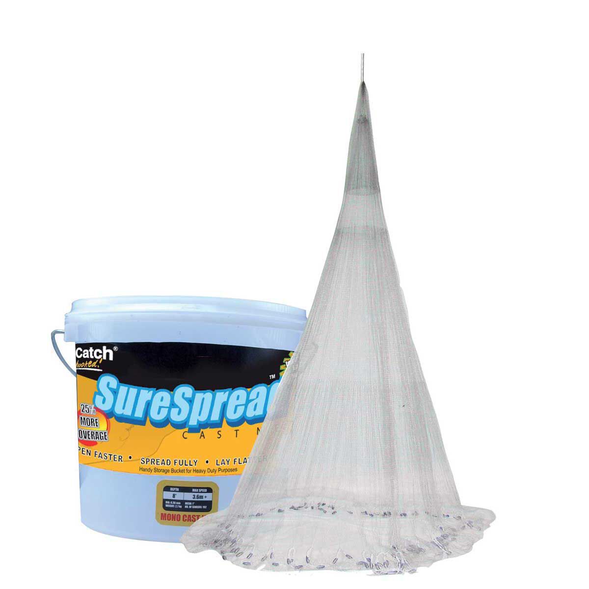Surecatch Top Tocket Mono Cast Net 10ft - 1in Mesh, , bcf_hi-res