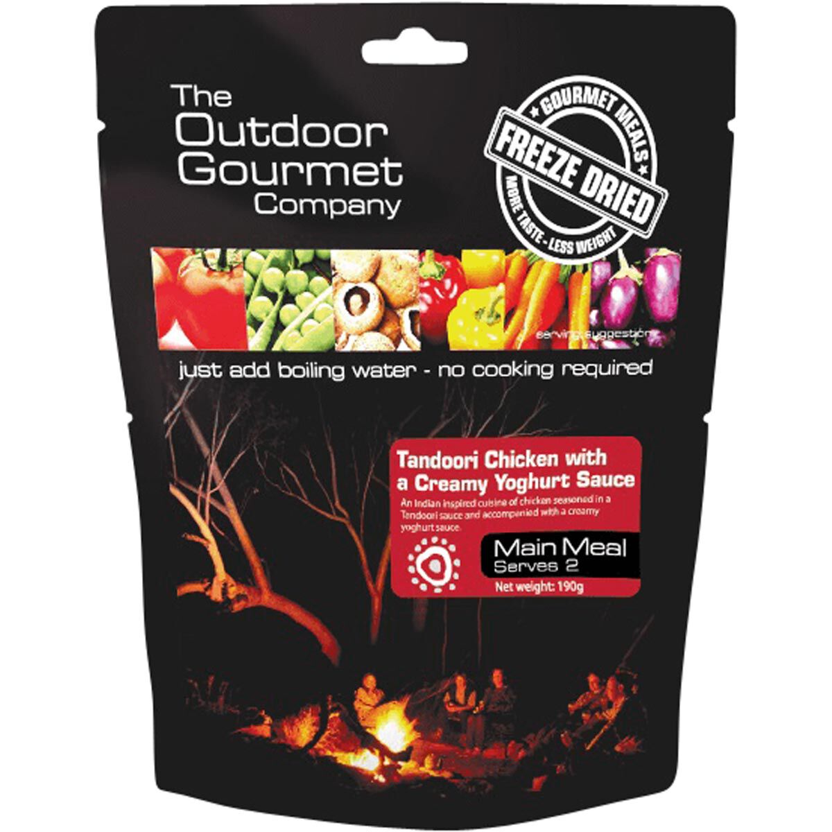 Outdoor Gourmet Company Tandoori Chicken Freeze Dried Food 2 Serves, , bcf_hi-res