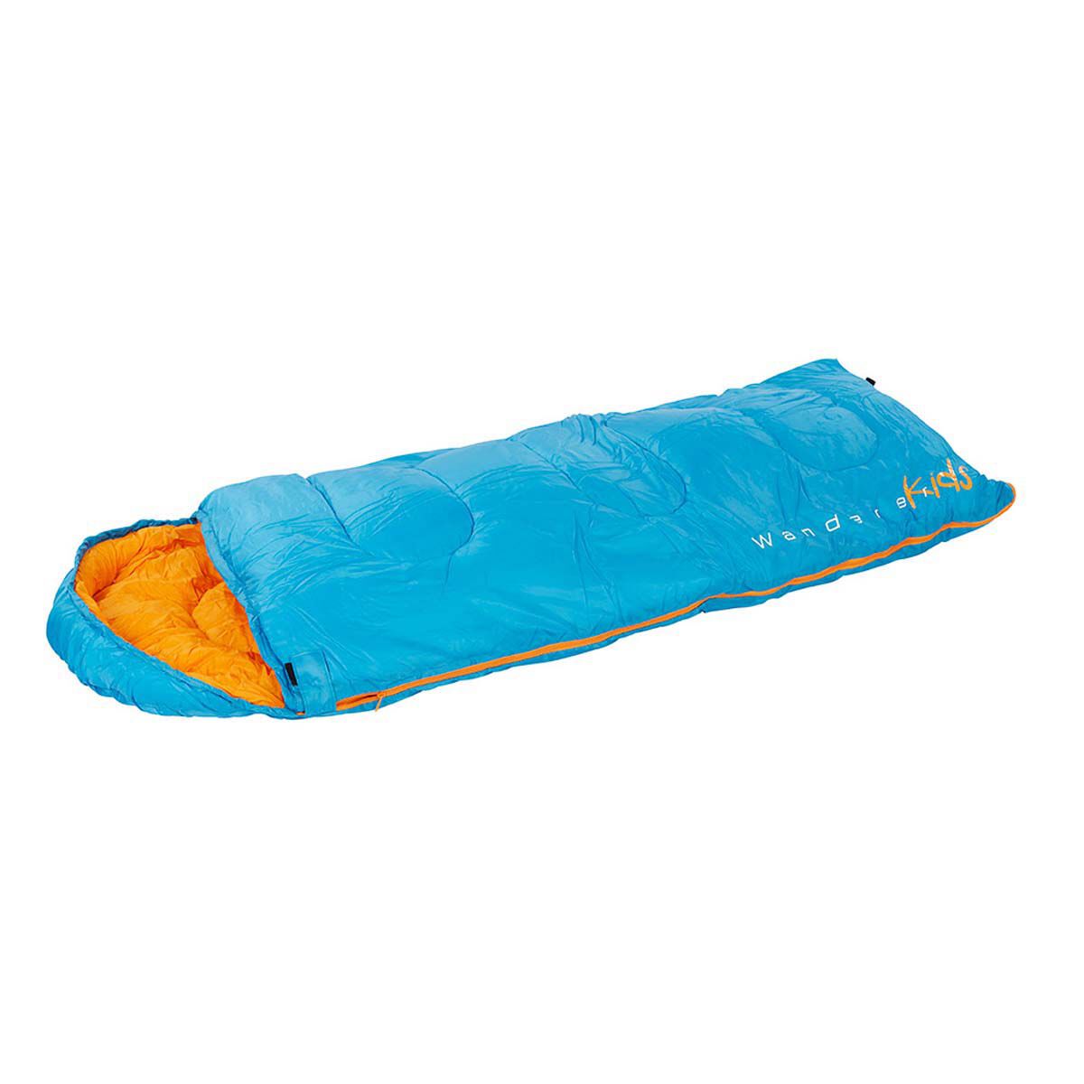 Wanderer MiniFlame Hooded Sleeping Bag Single Blue / Orange, , bcf_hi-res