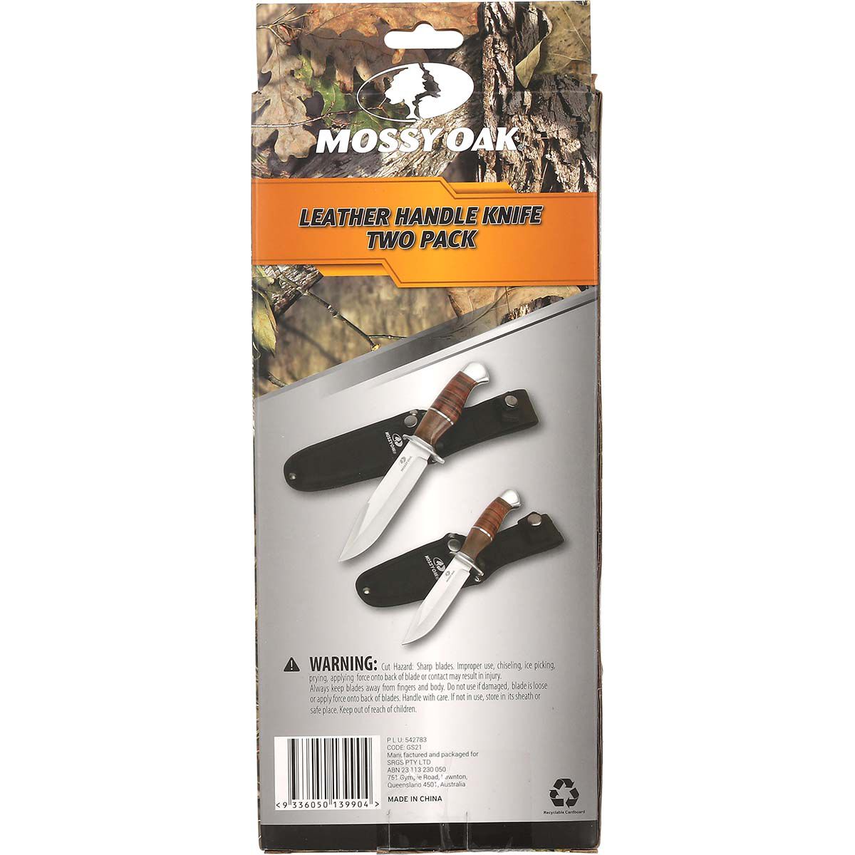 Mossy Oak Leather Handle Knives 2 Pack, , bcf_hi-res