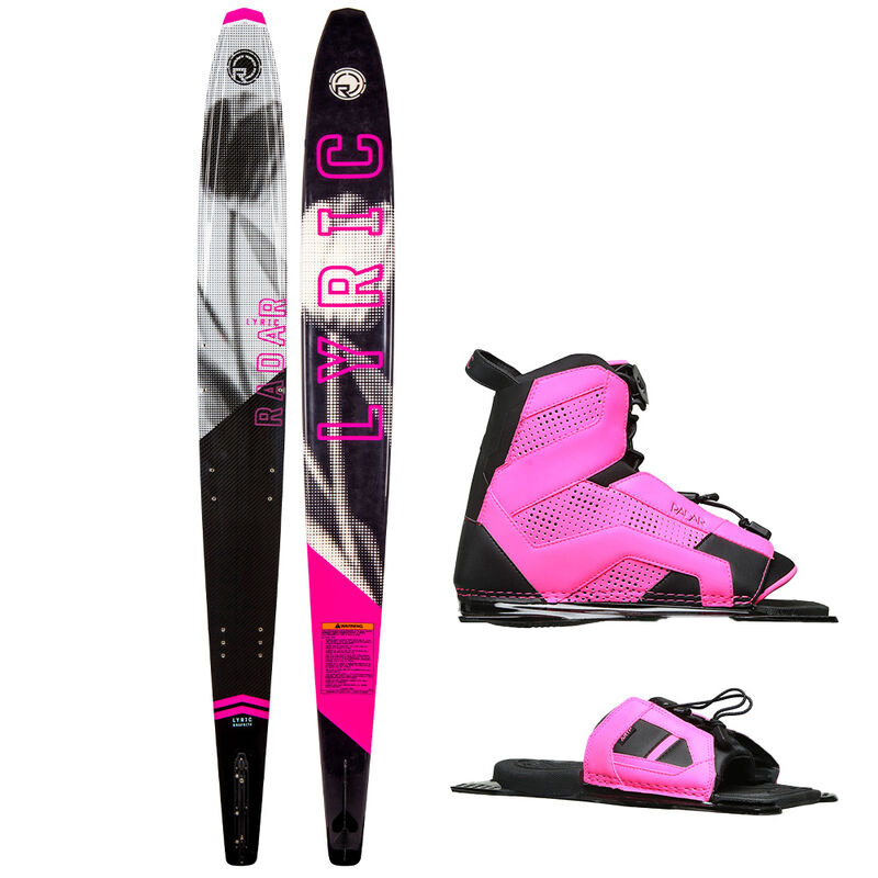 Radar Women's Lyric Graphite Slalom Waterski with Lyric Boot and Adjustable Rear Toe Plate