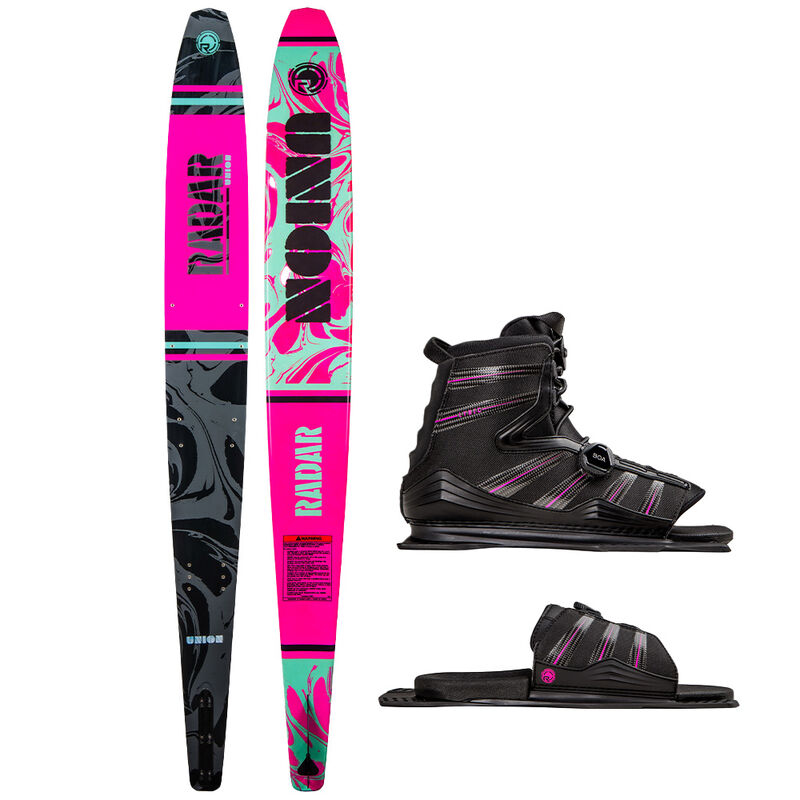 Radar Women's Union Slalom Waterski with Lyric BOA Boot and Adjustable Rear Toe Plate