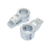 PTM Watersports Board Rack Mounts with 2.5" Pipe Clamps, Electrobrite Silver, Pair