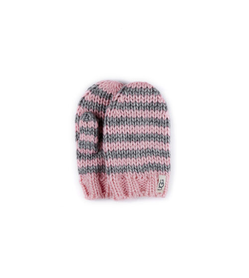 UGG Chunky Stripe Knit Gants en Seashell Pink