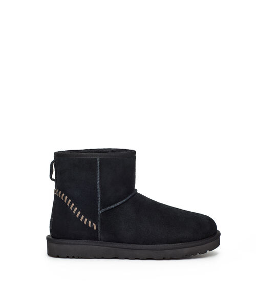 UGG Classic Mini Deco Suede Bottes pour Hommes en Black