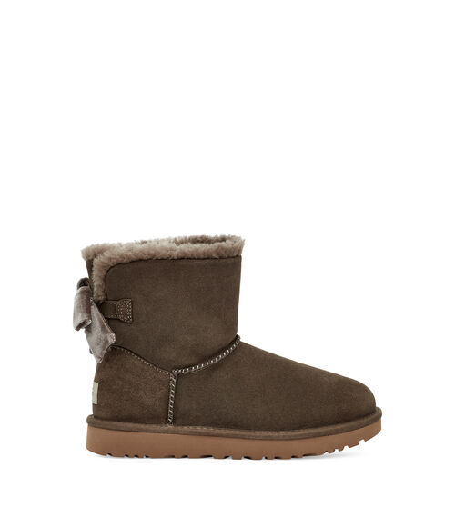UGG Botte Mini Bailey Bow Velvet Ribbon pour Femmes en Eucalyptus Spray