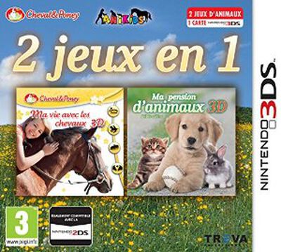 2 Jeux En 1: Ma Vie Avec Les Chevaux + Ma Pension D'Animaux 3D : Bebes Calins