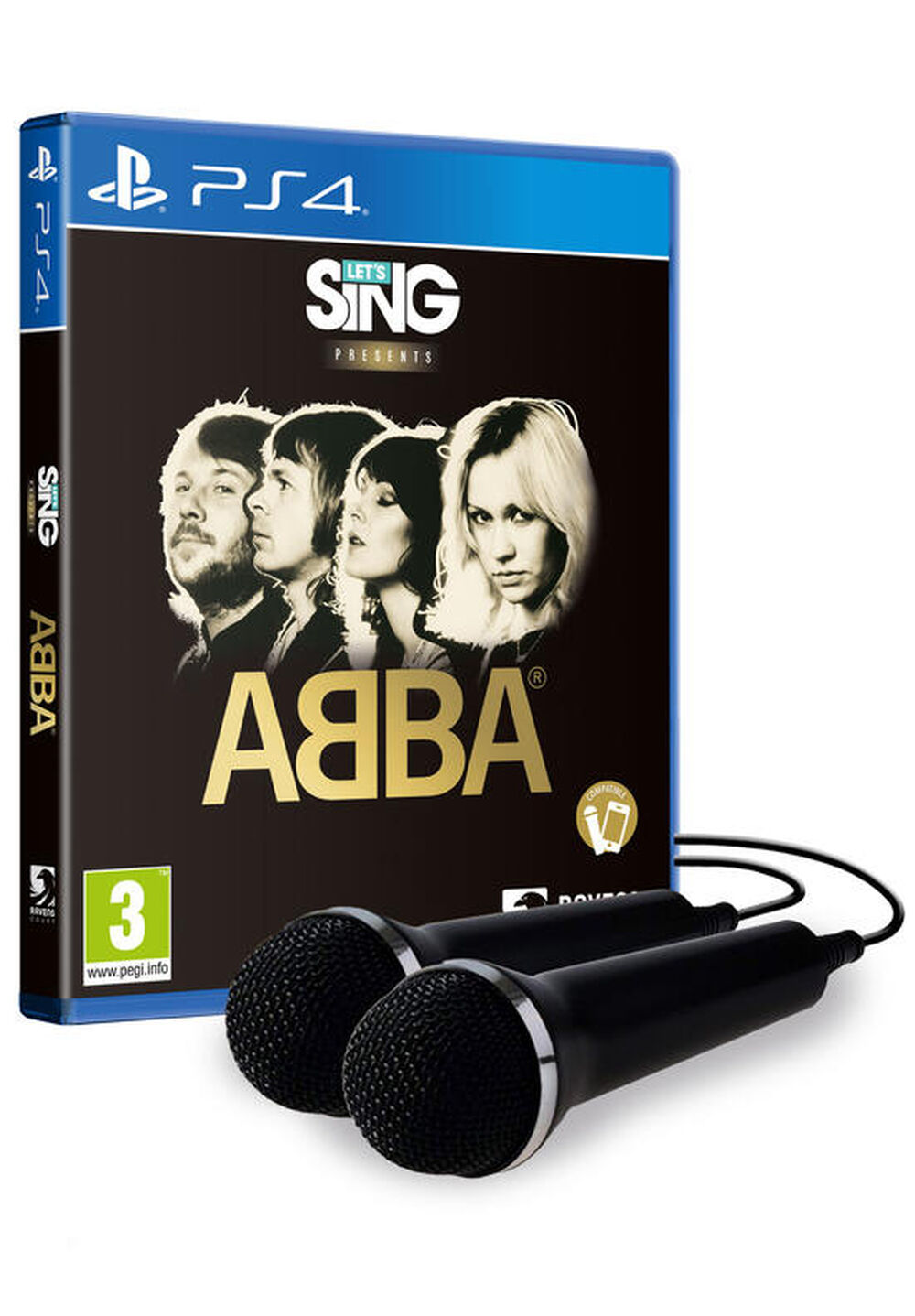 Pochette avant du jeu Let's Sing presents ABBA + 2 Micros PS4