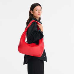 Sac porté épaule L Le Pliage Xtra , Cuir - Rouge