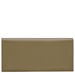 Portefeuille long à rabat Le Roseau , Cuir - Olive