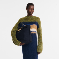 Sac cabas L Le Roseau , Toile - Marine
