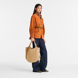 Sac cabas XL Le Foulonné , Cuir - Biscuit