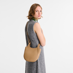 Sac bandoulière S Le Foulonné , Cuir - Biscuit