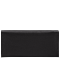 Portefeuille long à rabat Le Roseau , Cuir - Noir